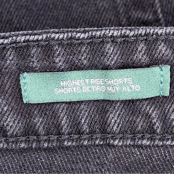 Size 6 Wild Fable Black Cutoff Style Denim Shorts Classic Goth Punk Fringe - Picture 7 of 9